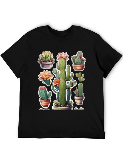 Cactus Plant T-Shirt - Trendy Botanical Design