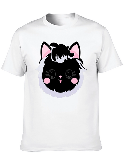 Cute Kawaii Black Cat Graphic Tee