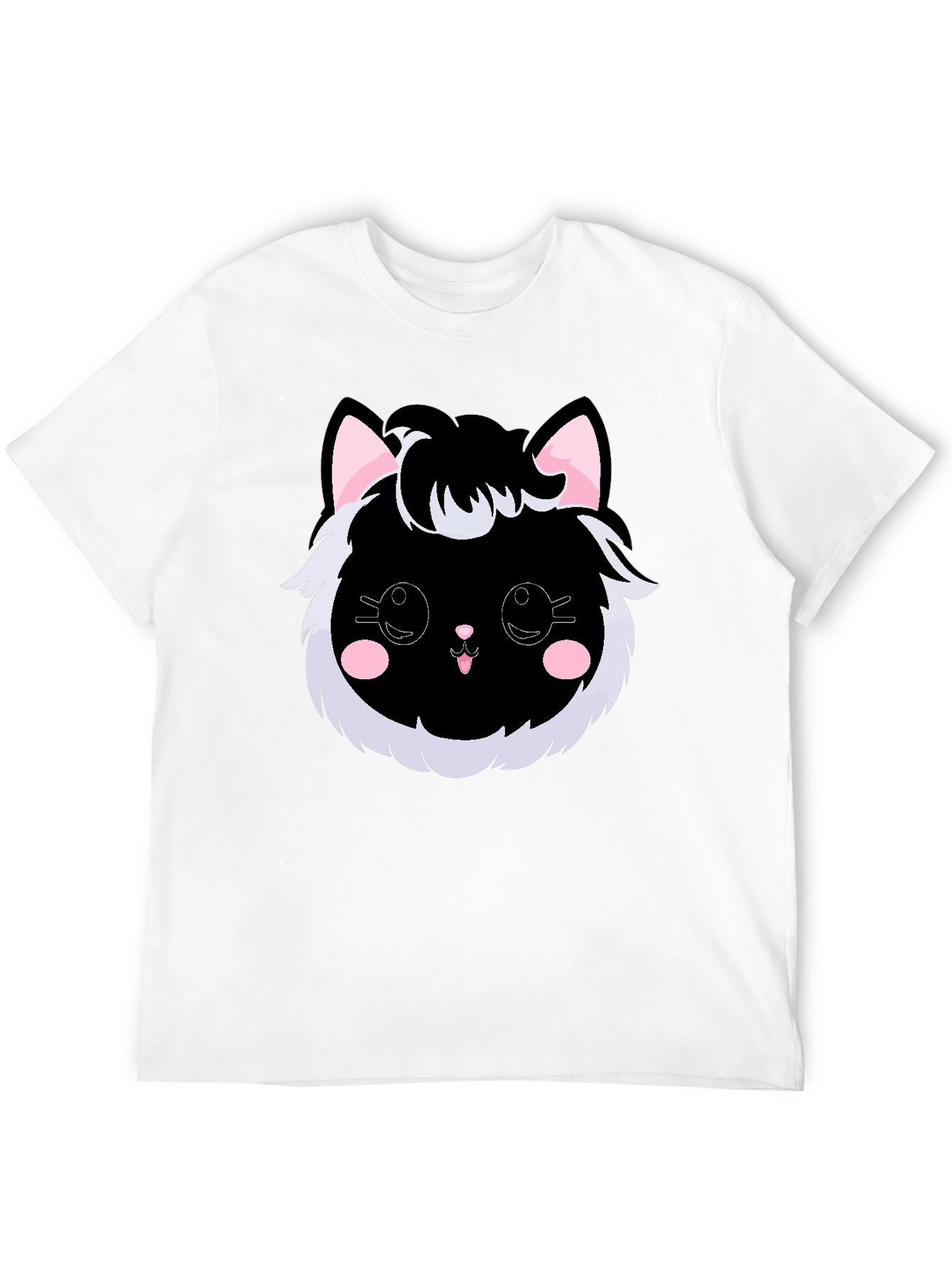 Cute Kawaii Black Cat Graphic Tee