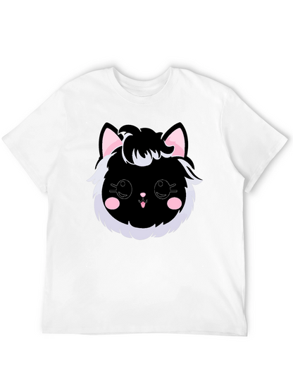 Cute Kawaii Black Cat Graphic Tee