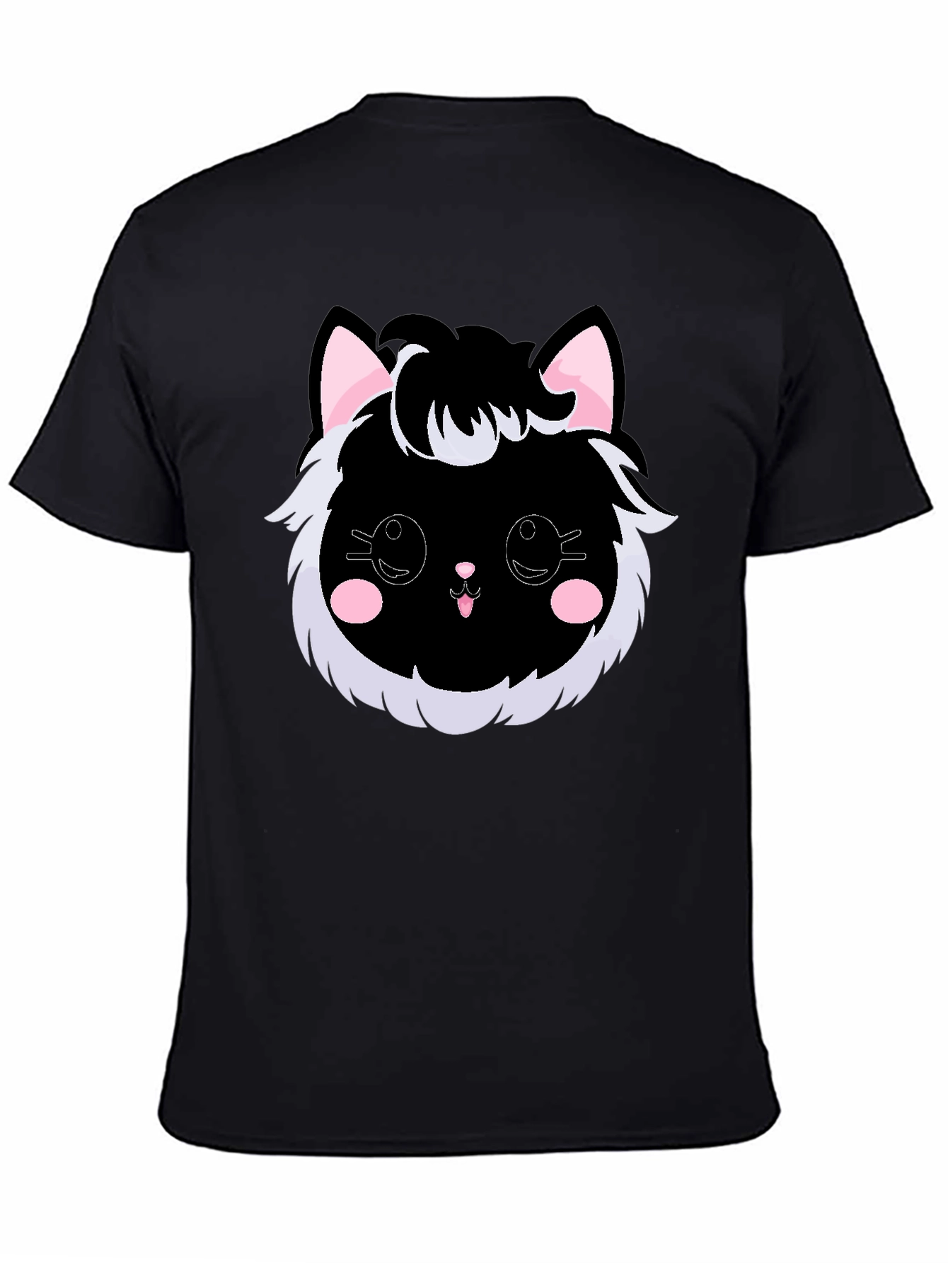 Cute Kawaii Black Cat Graphic Tee