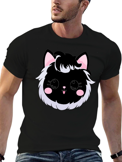 Cute Kawaii Black Cat Graphic Tee
