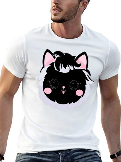 Cute Kawaii Black Cat Graphic Tee