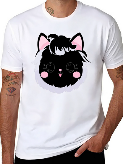 Cute Kawaii Black Cat Graphic Tee