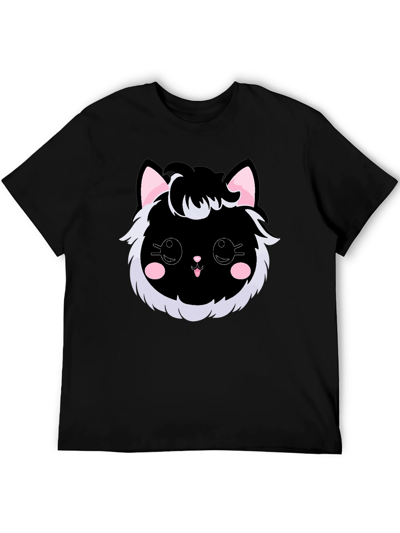 Cute Kawaii Black Cat Graphic Tee