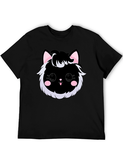 Cute Kawaii Black Cat Graphic Tee