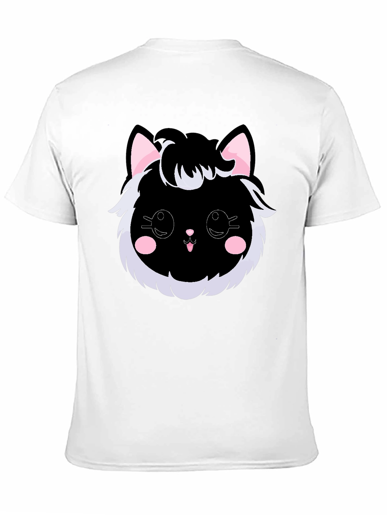 Cute Kawaii Black Cat Graphic Tee