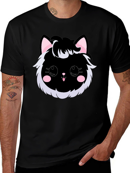 Cute Kawaii Black Cat Graphic Tee