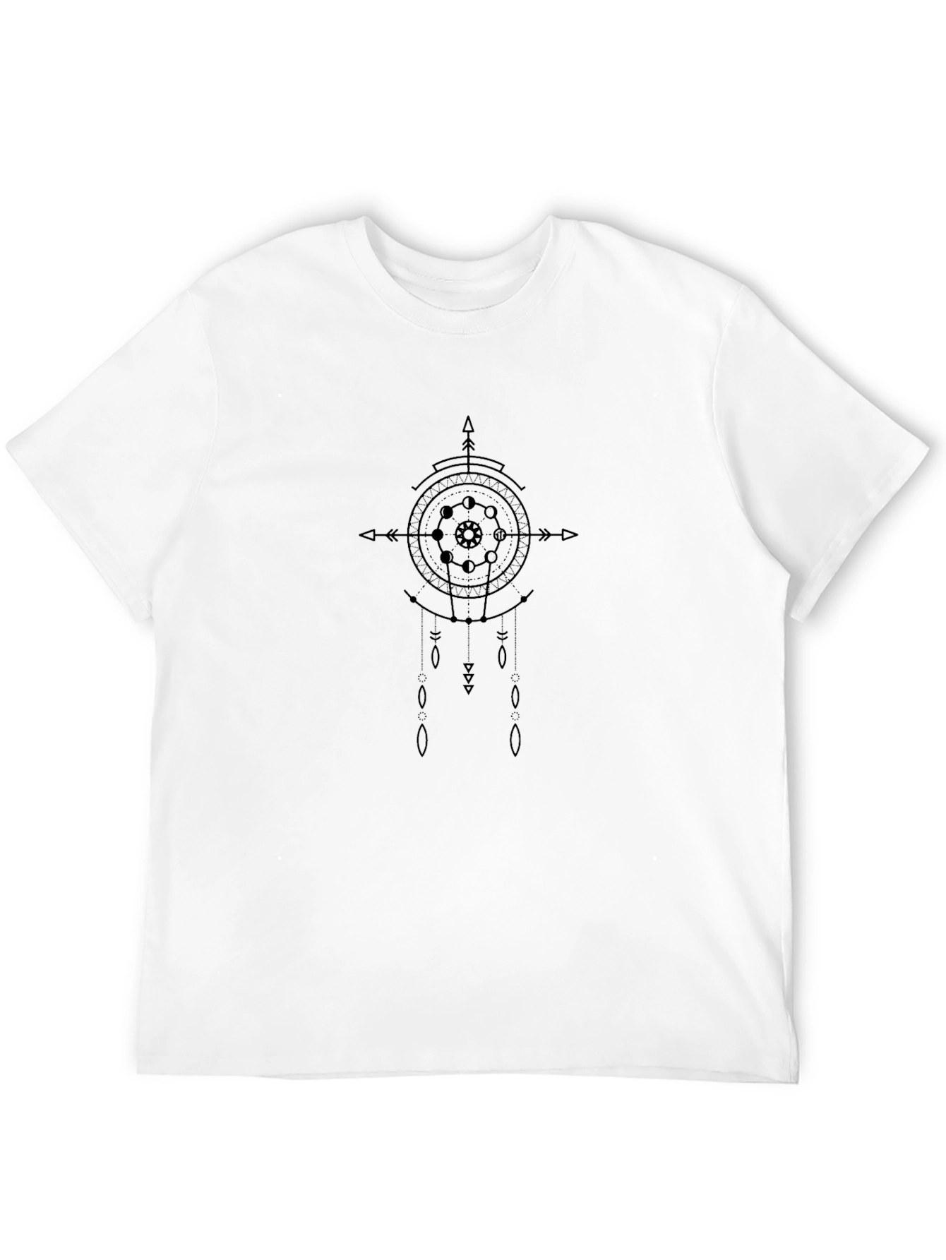 Geometric Graphic Print Black T-Shirt