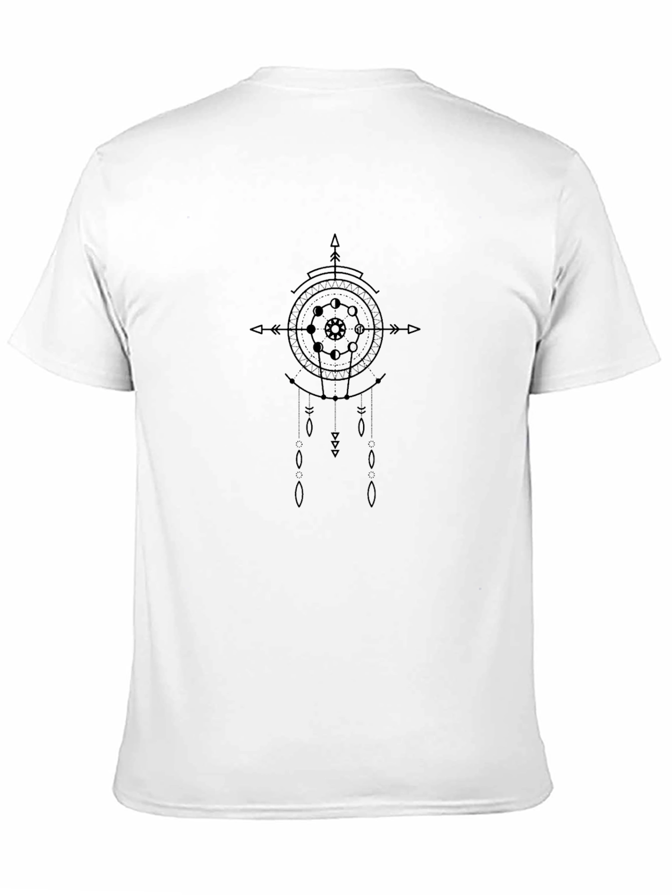 Geometric Graphic Print Black T-Shirt