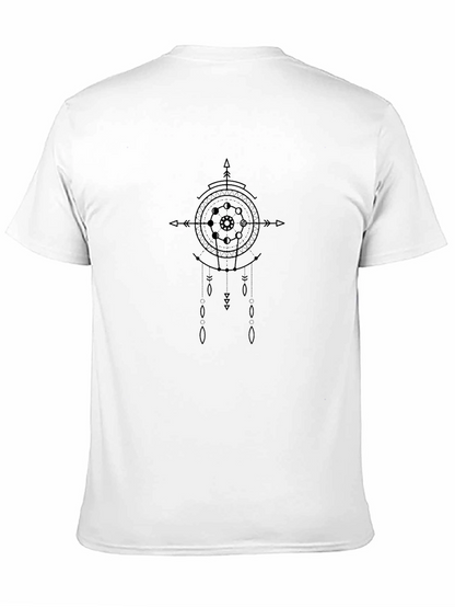 Geometric Graphic Print Black T-Shirt