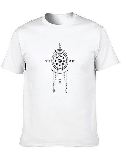 Geometric Graphic Print Black T-Shirt