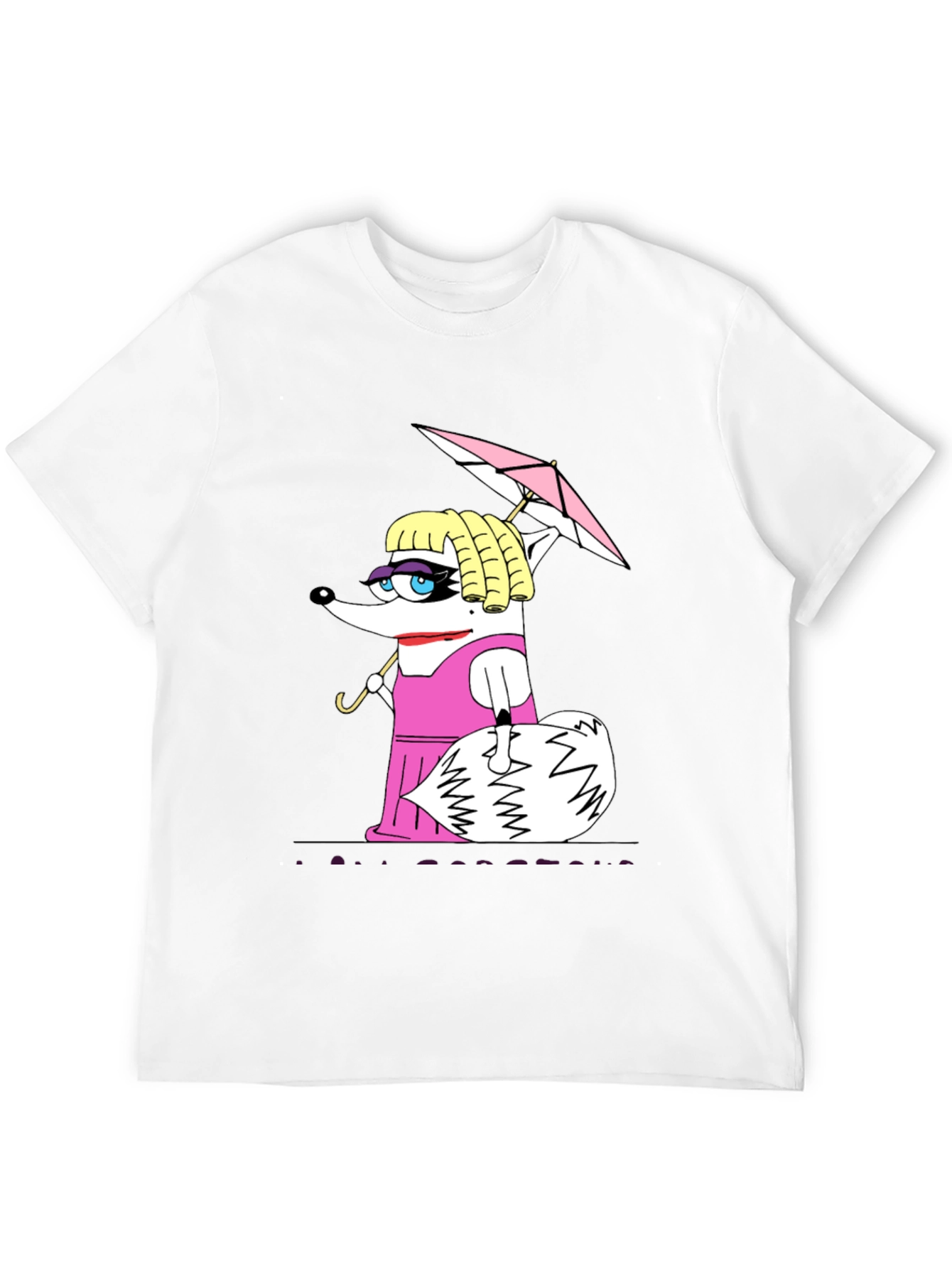 Funny Raccoon in Pink Dress T-Shirt