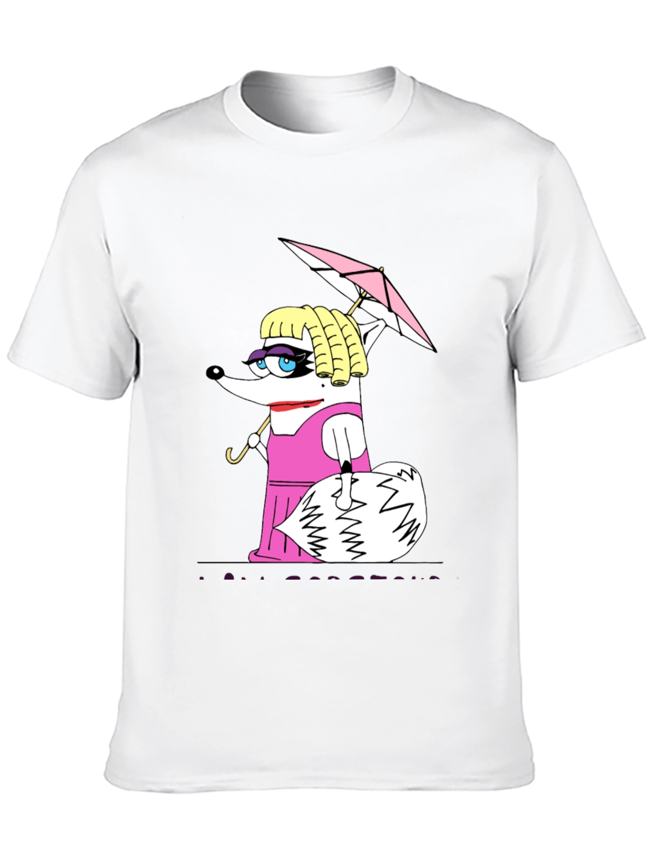 Funny Raccoon in Pink Dress T-Shirt
