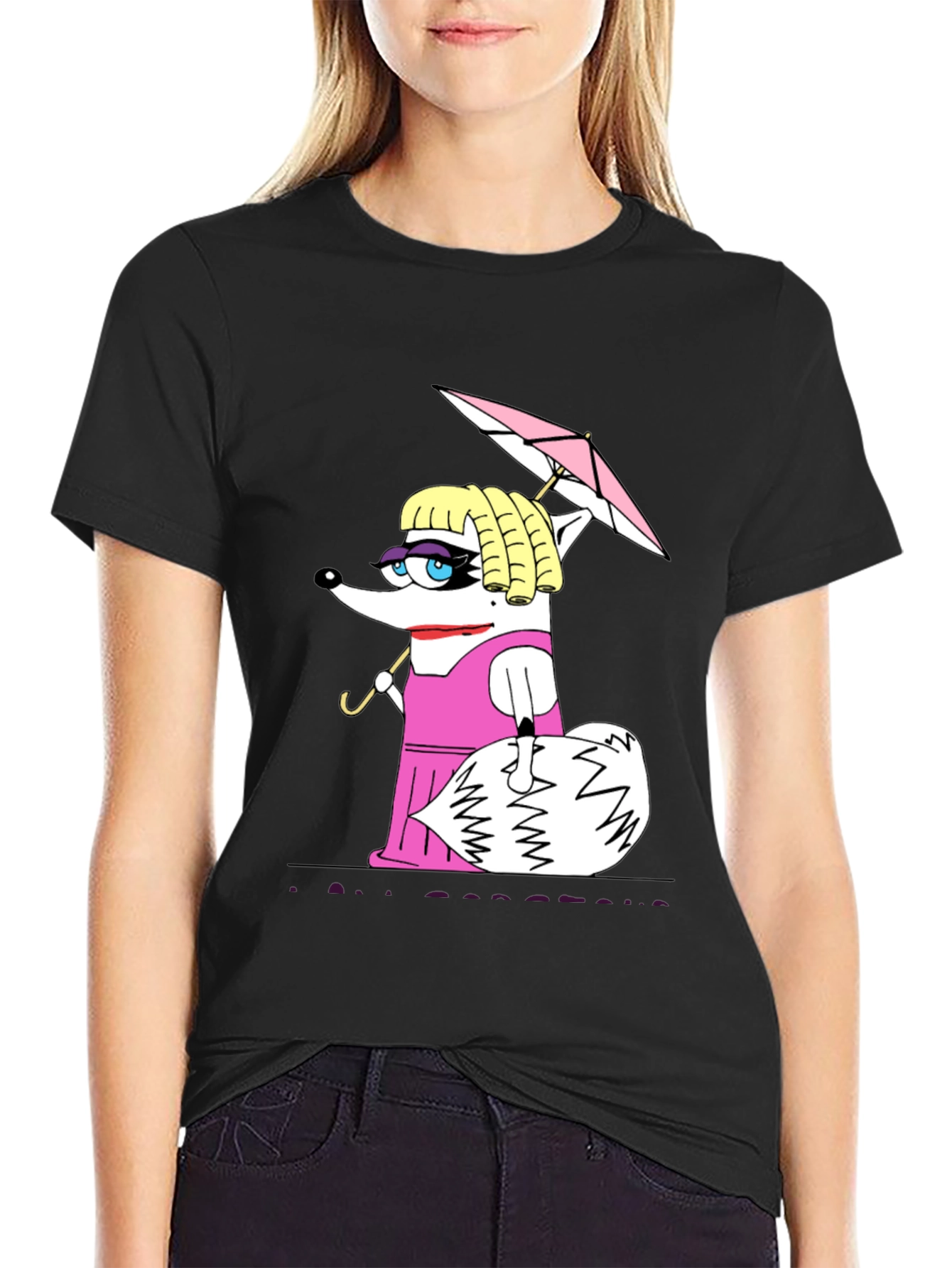 Funny Raccoon in Pink Dress T-Shirt