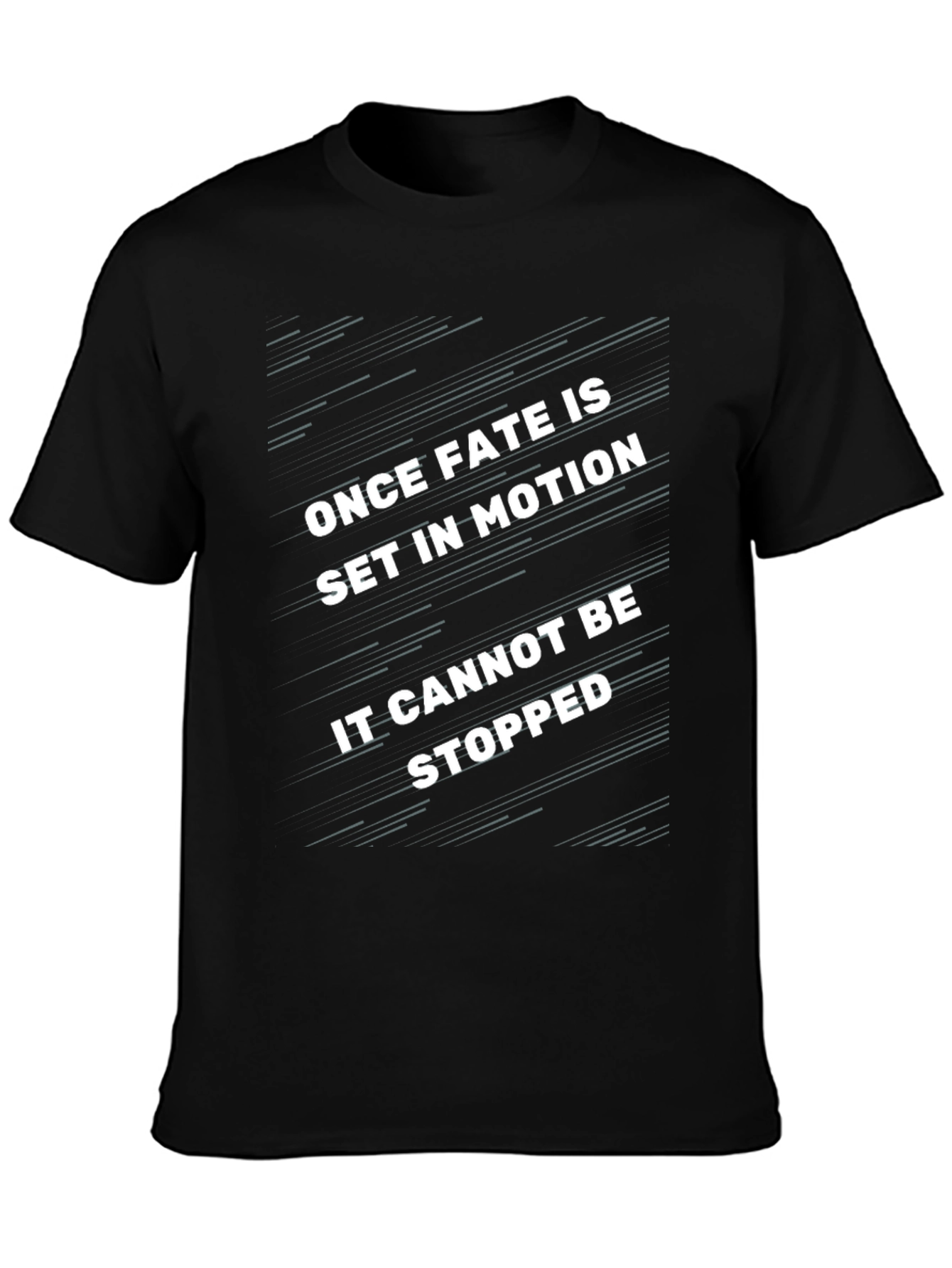Fate in Motion Black Graphic Tee