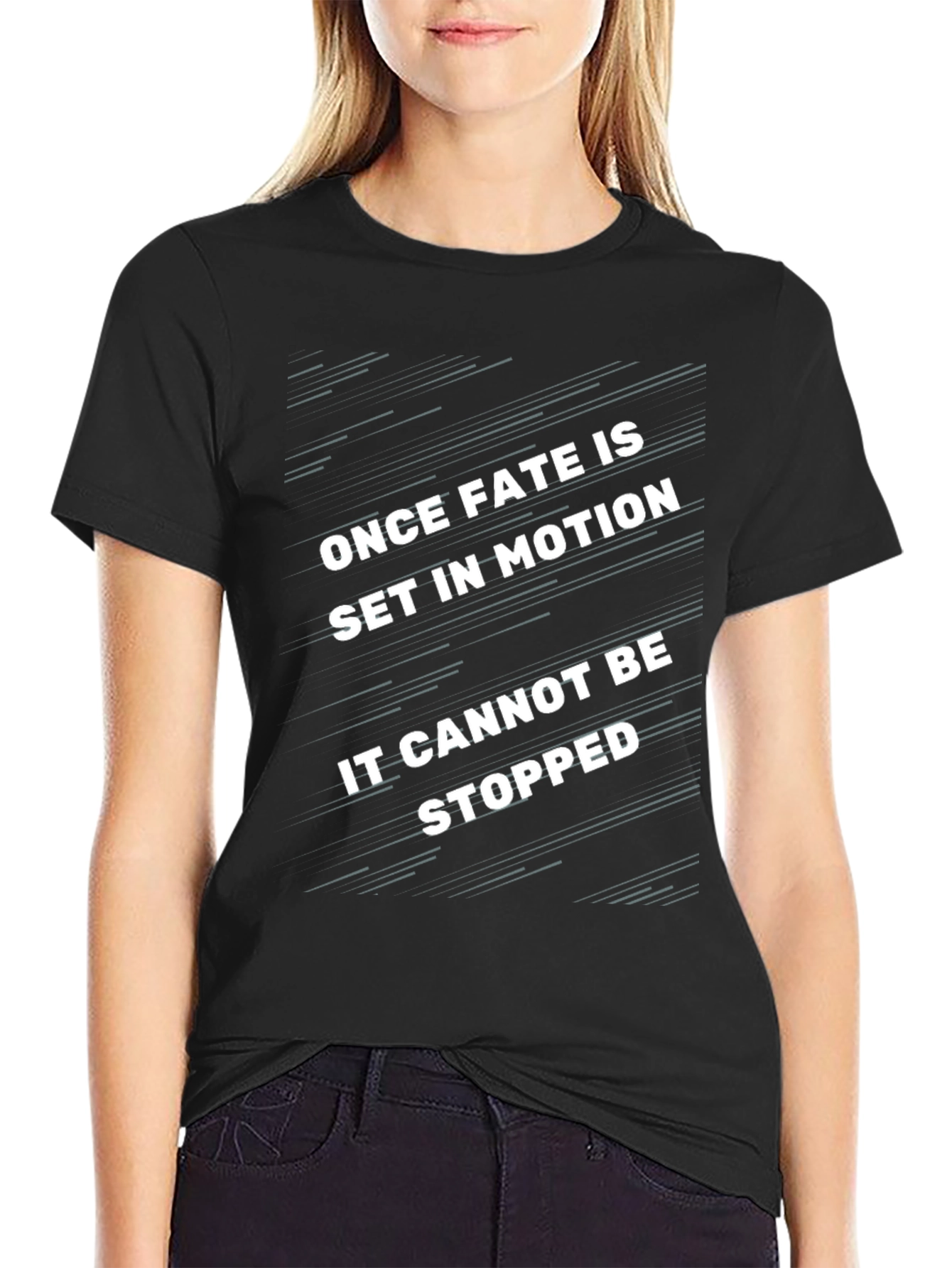 Fate in Motion Black Graphic Tee
