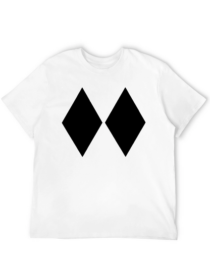 Black Diamond Pattern T-Shirt - Minimalist Style