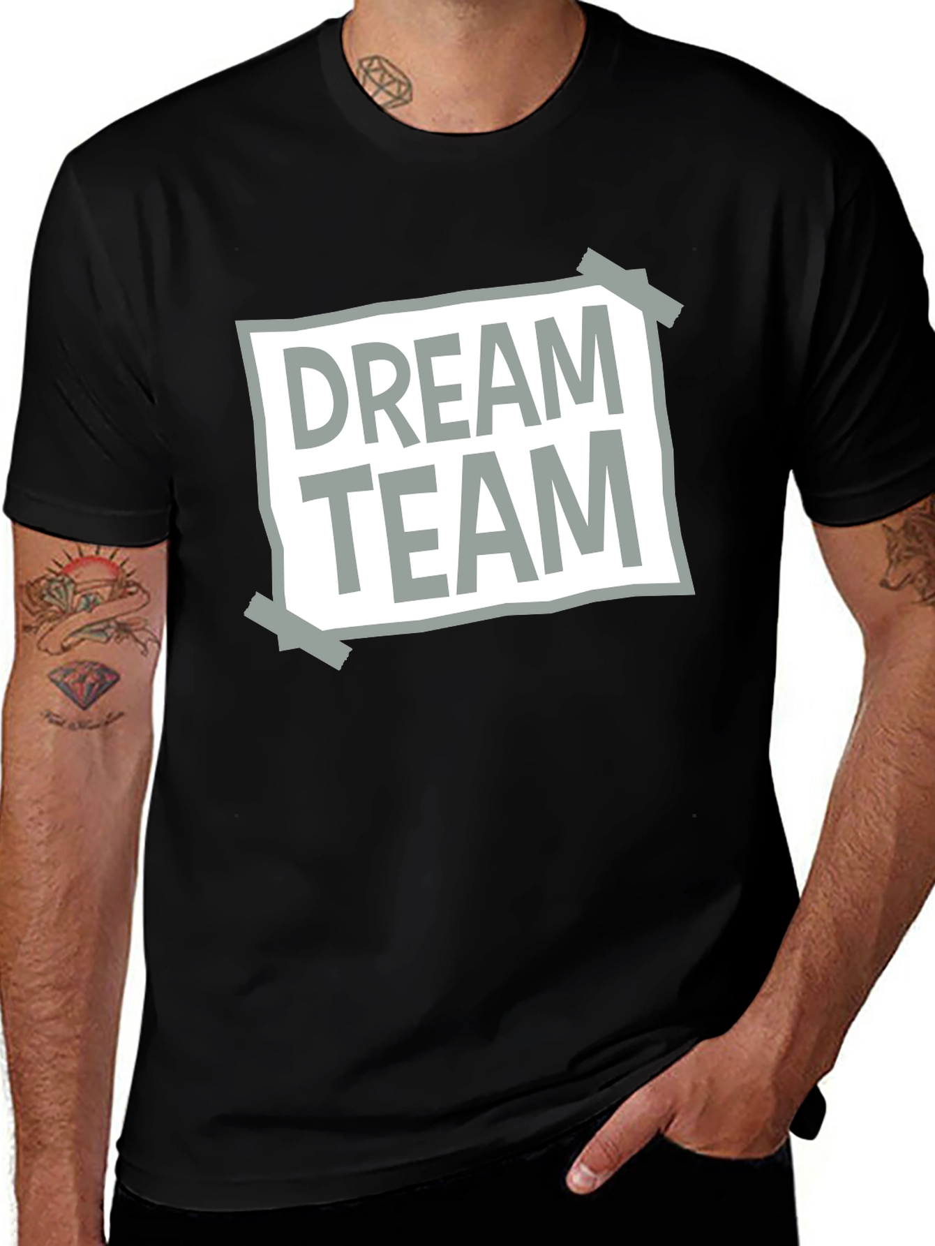 Dream Team Graphic Tee - Casual Crew Neck T-Shirt