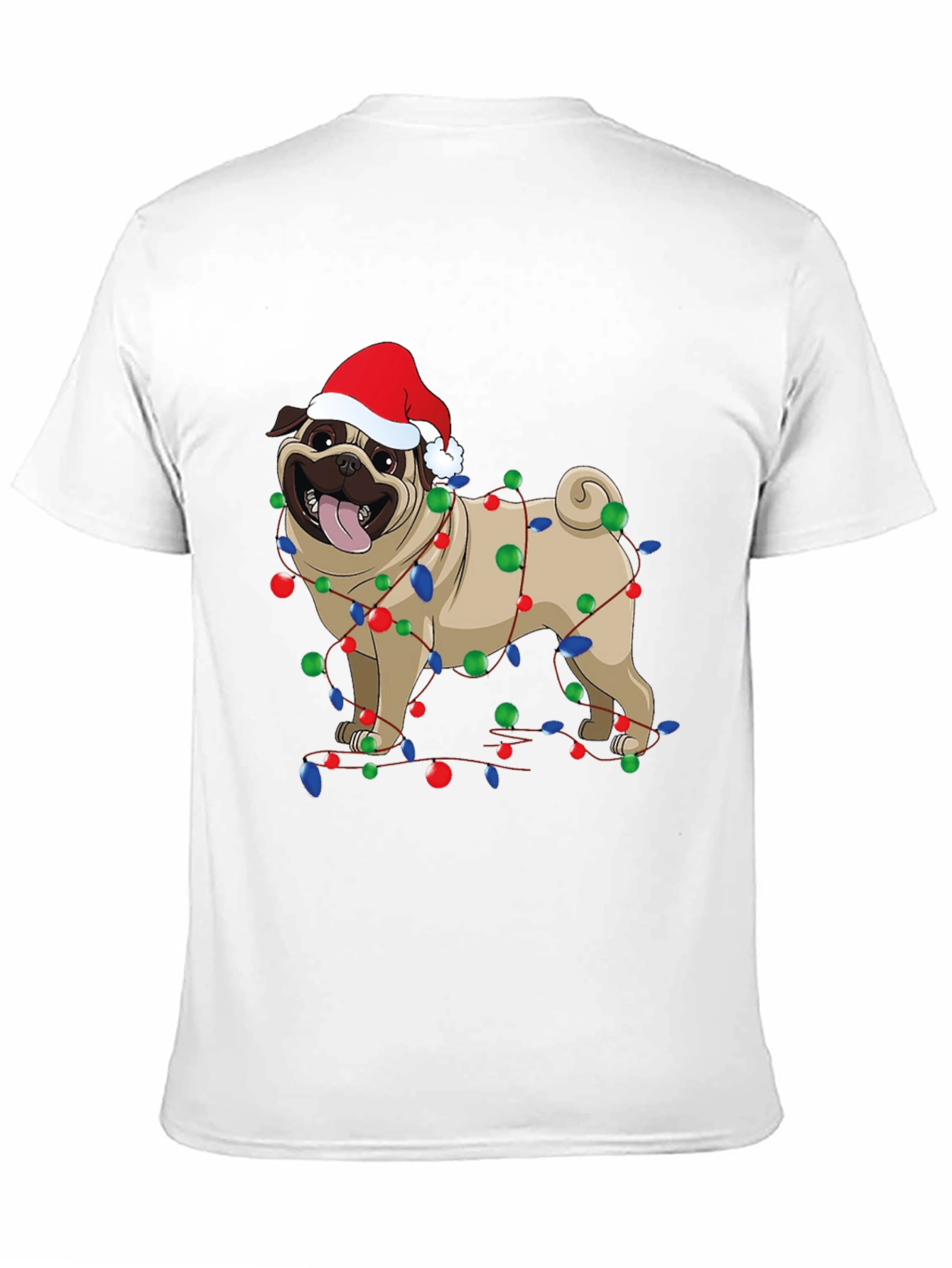 Festive Pug Christmas T-Shirt - Holiday Dog Tee