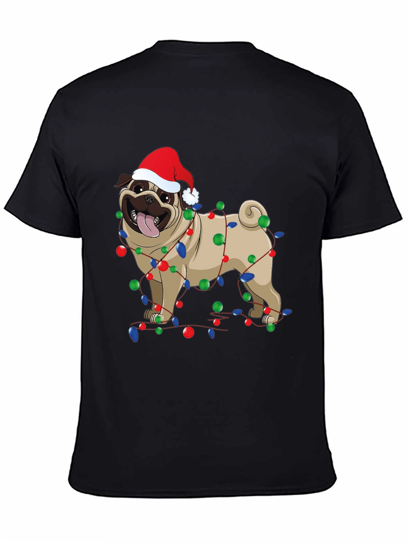 Festive Pug Christmas T-Shirt - Holiday Dog Tee