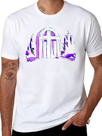 Gothic Cross Graphic Tee - Black