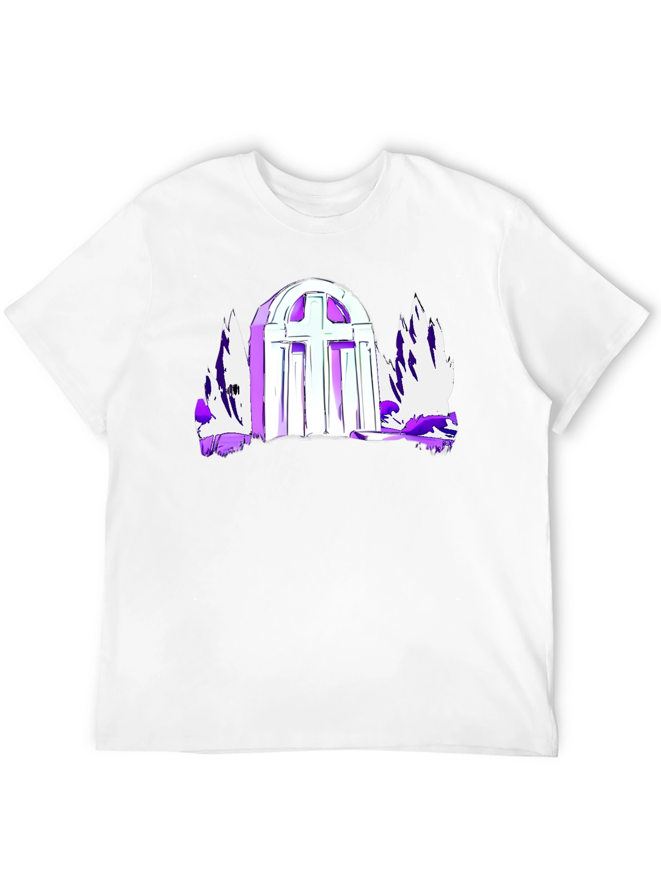 Gothic Cross Graphic Tee - Black