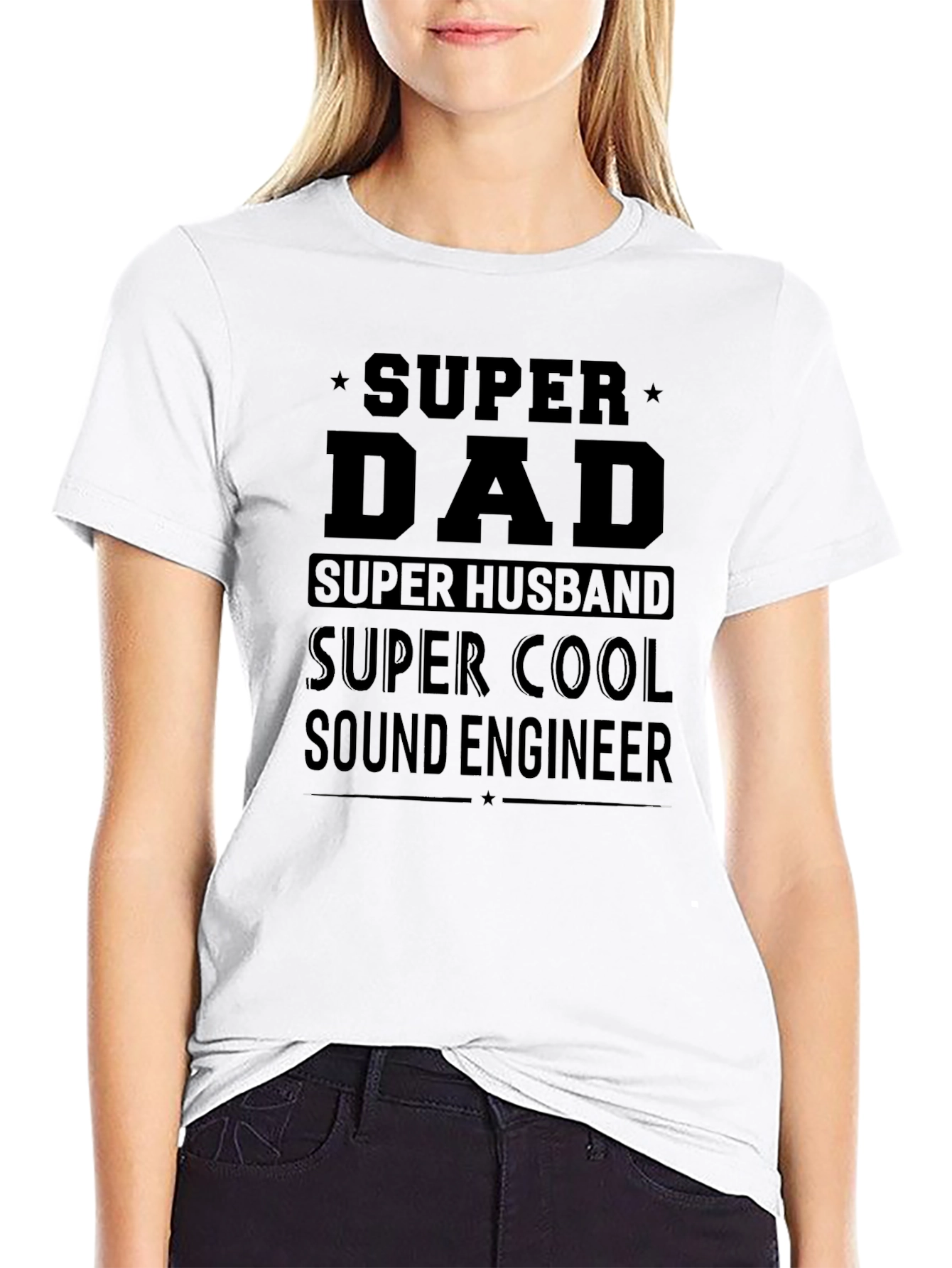 Super Dad Sound Engineer Black T-Shirt