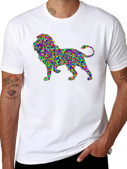 Geometric Lion Graphic T-Shirt