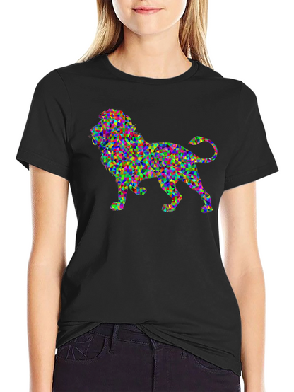 Geometric Lion Graphic T-Shirt