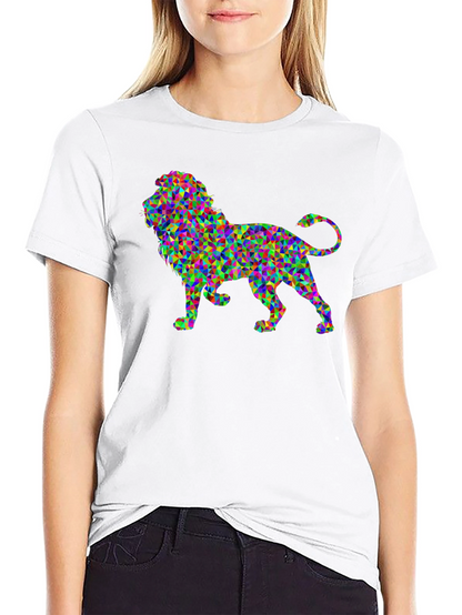 Geometric Lion Graphic T-Shirt