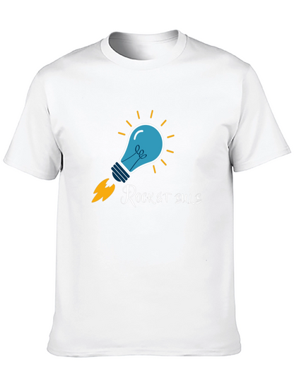 Rocket Bulb Graphic T-Shirt - Creative Design