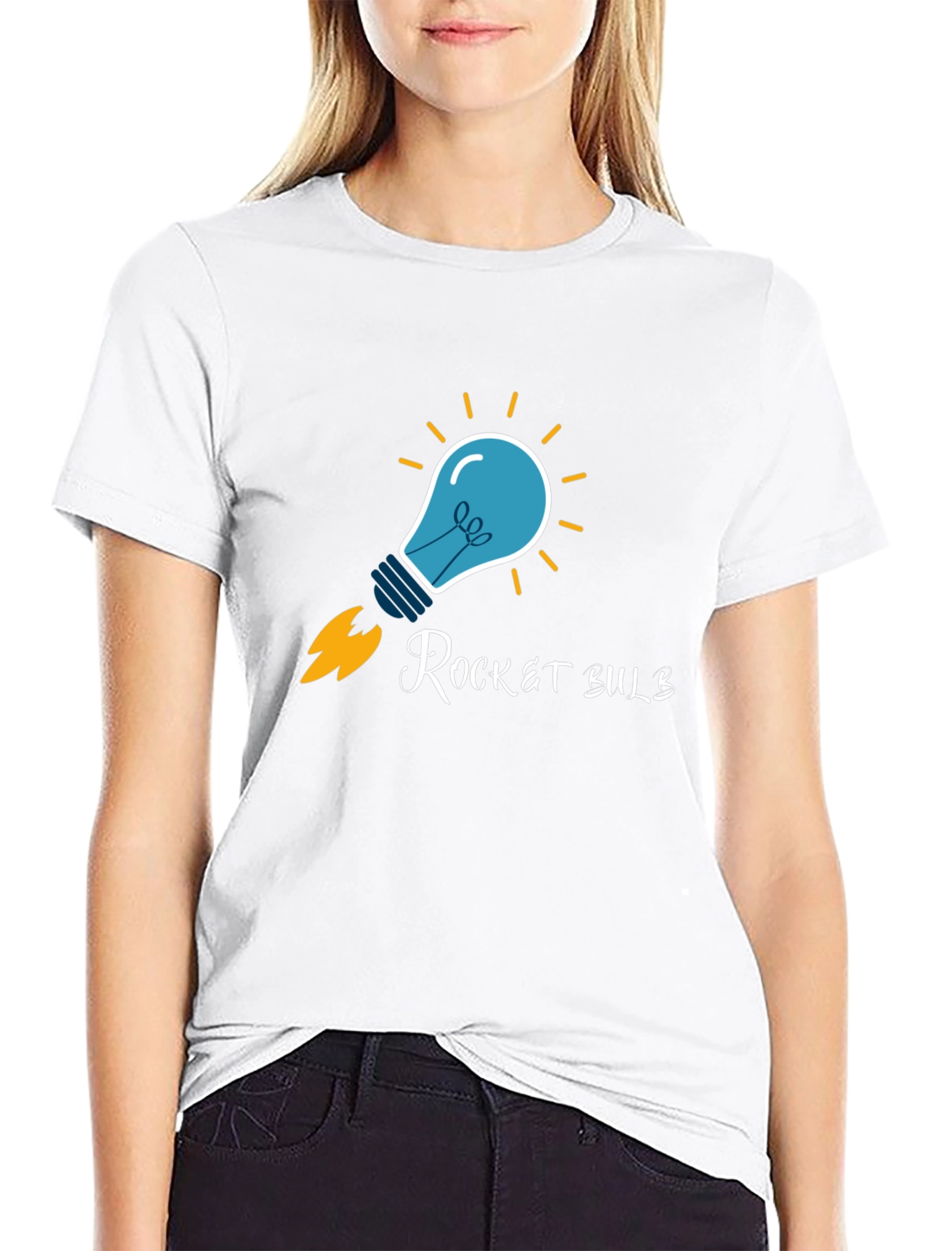 Rocket Bulb Graphic T-Shirt - Creative Design