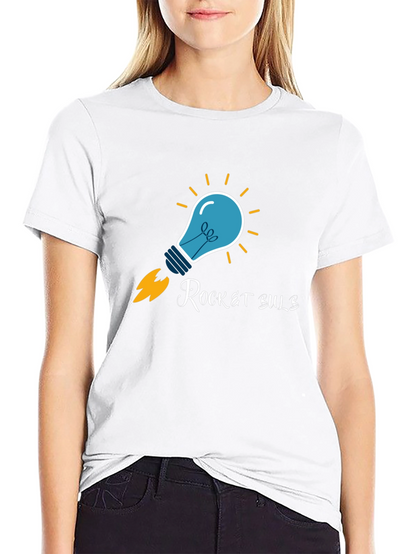 Rocket Bulb Graphic T-Shirt - Creative Design