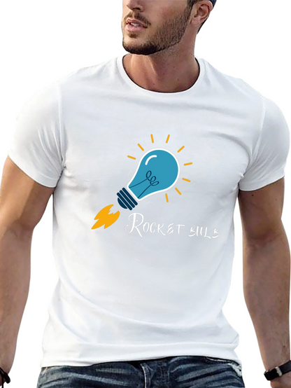 Rocket Bulb Graphic T-Shirt - Creative Design