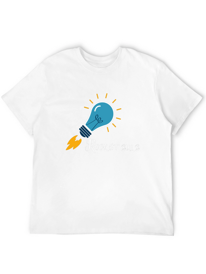 Rocket Bulb Graphic T-Shirt - Creative Design