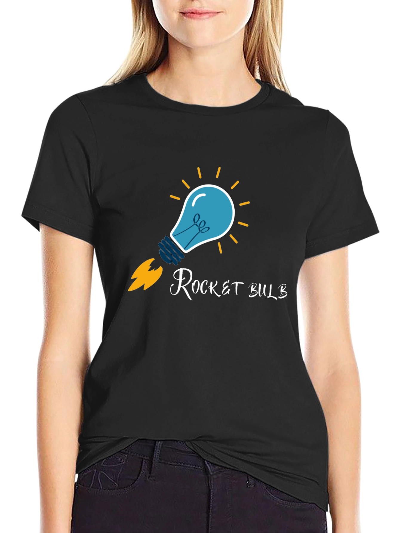 Rocket Bulb Graphic T-Shirt - Creative Design