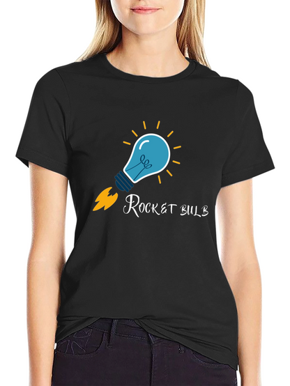 Rocket Bulb Graphic T-Shirt - Creative Design