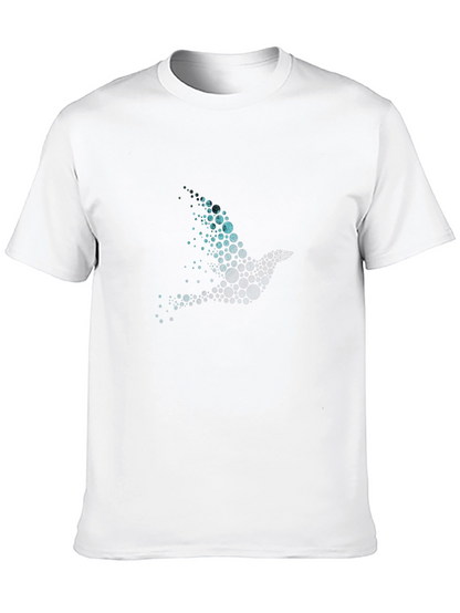 Abstract Bird Graphic Mens Black T-Shirt