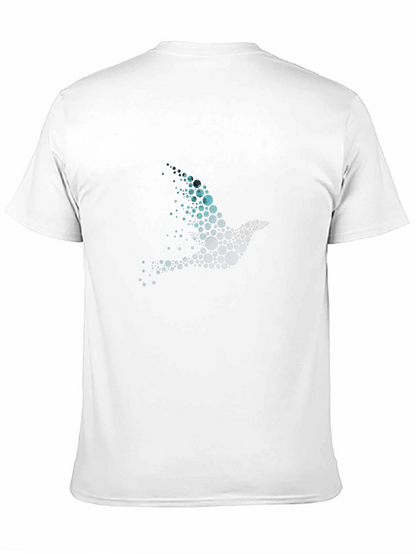Abstract Bird Graphic Mens Black T-Shirt