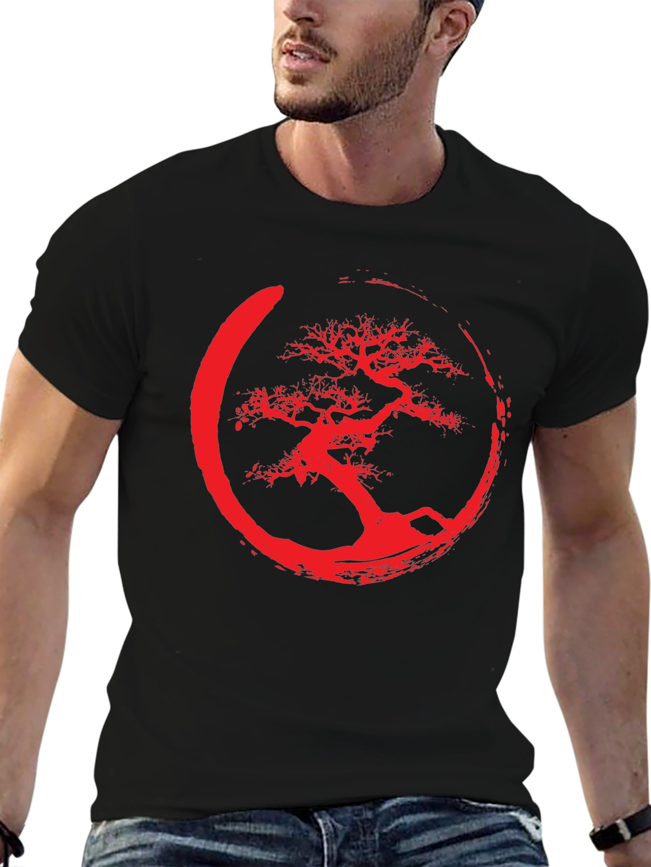 Enso Bonsai Tree Graphic Tee - Black