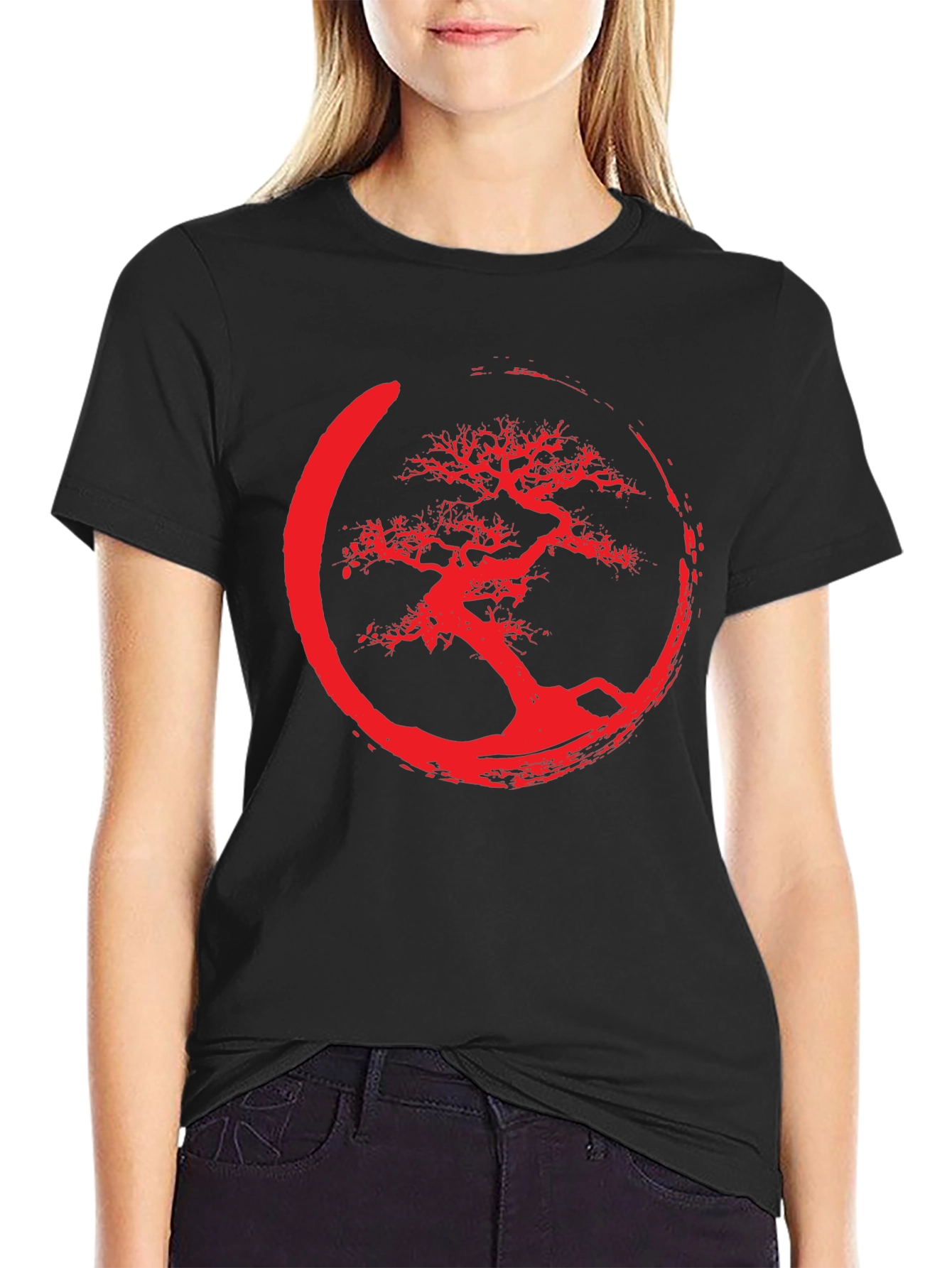 Enso Bonsai Tree Graphic Tee - Black