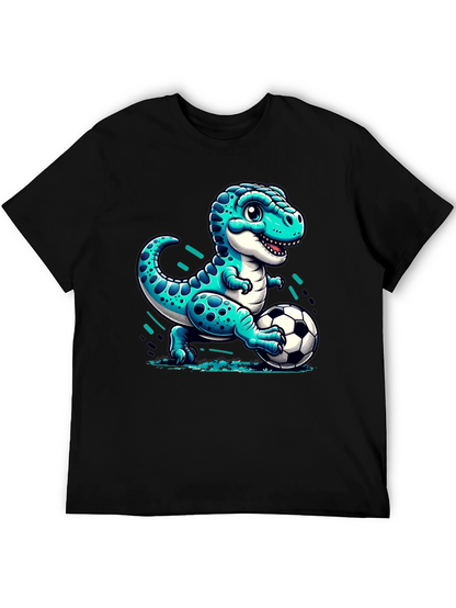 Dino Soccer T-Shirt - Cute Cartoon Dinosaur Design