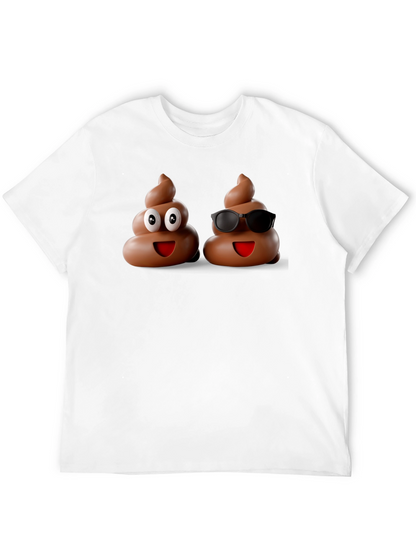 Funny Poop Emoji Graphic Black T-Shirt