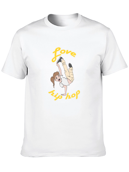 Love Hip Hop T-Shirt Black Cotton Graphic Tee Dance