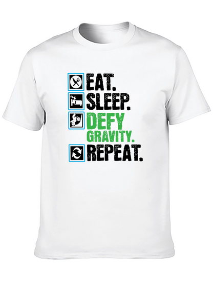 Defy Gravity Eat Sleep Repeat Black T-Shirt
