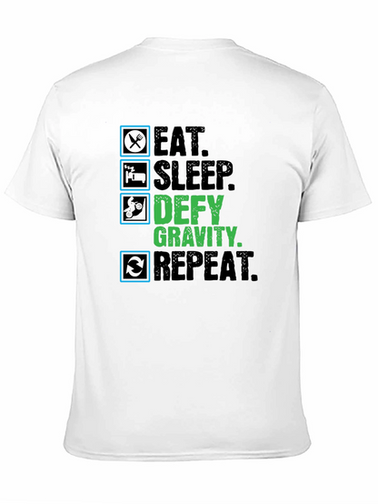 Defy Gravity Eat Sleep Repeat Black T-Shirt