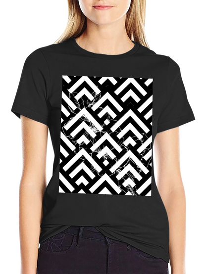 Abstract Geometric Black T-Shirt for Men