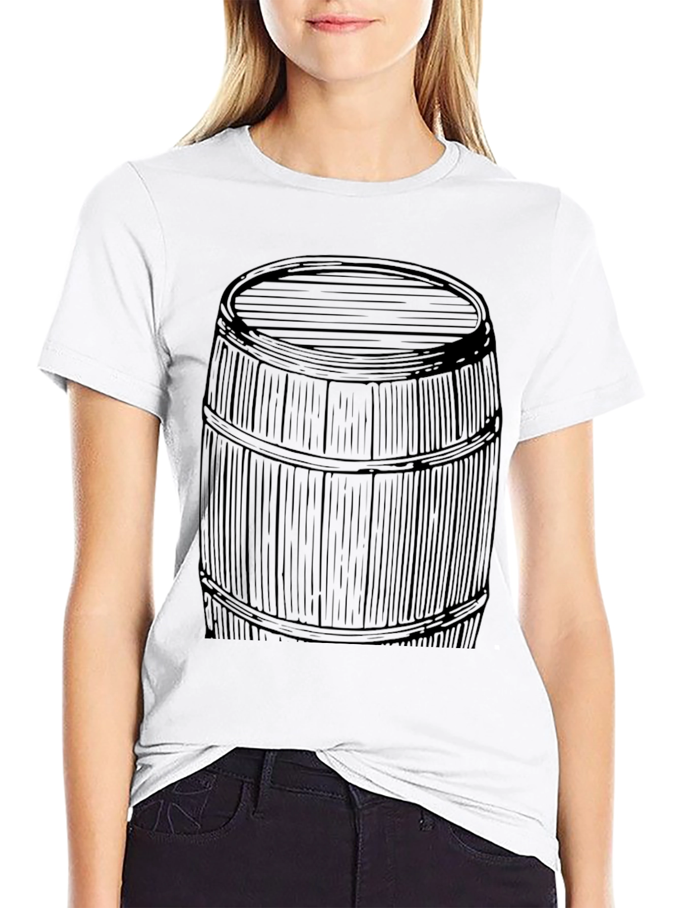 Barrel Graphic Tee - Black Cotton Blend