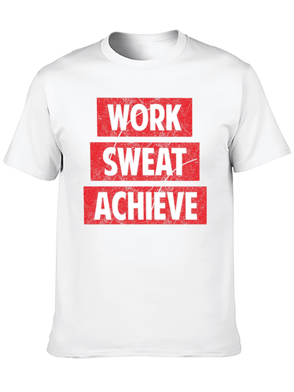 Work Sweat Achieve Black Graphic T-Shirt